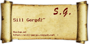 Sill Gergő névjegykártya